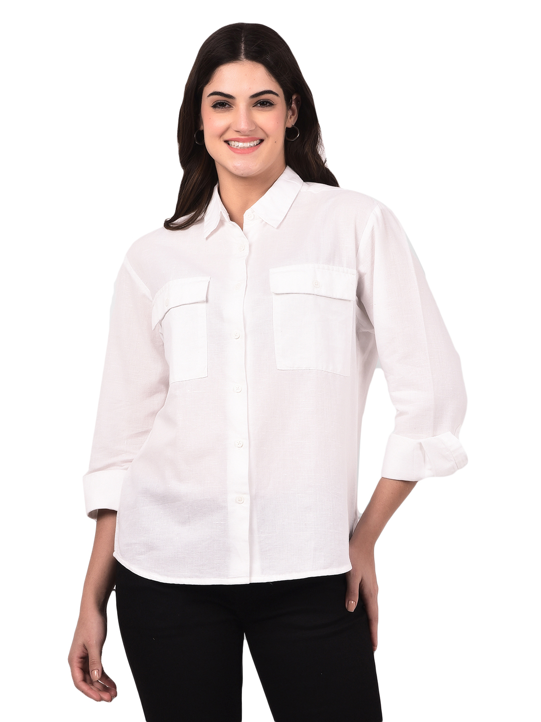 Numero Uno Women Classic White Button-Up Shirt